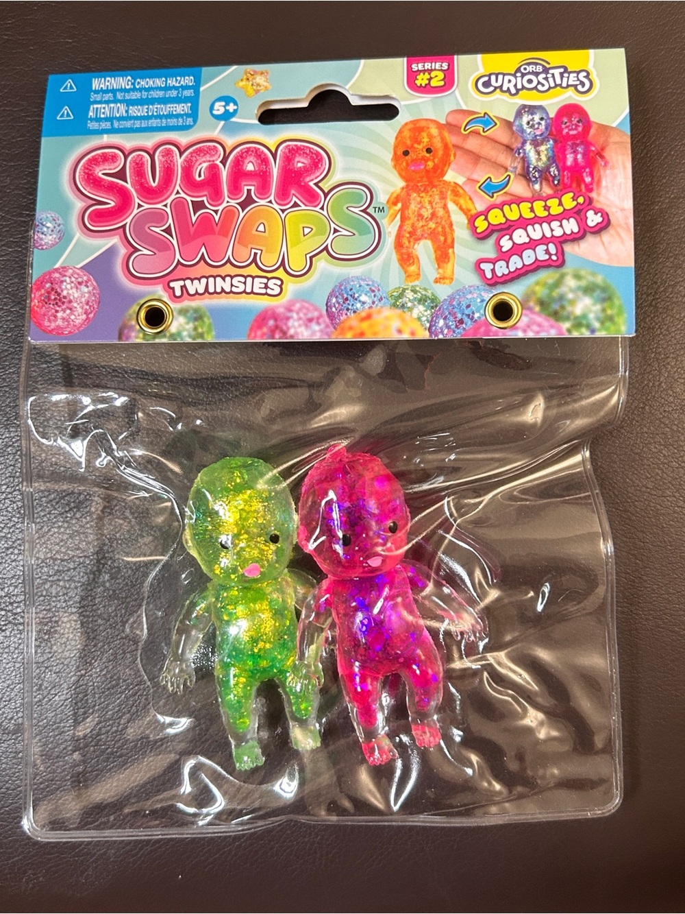Sugar Swaps Twinsies Babies Mini Squishy Squeeze Twins Fidget Toy *Green/Pink*